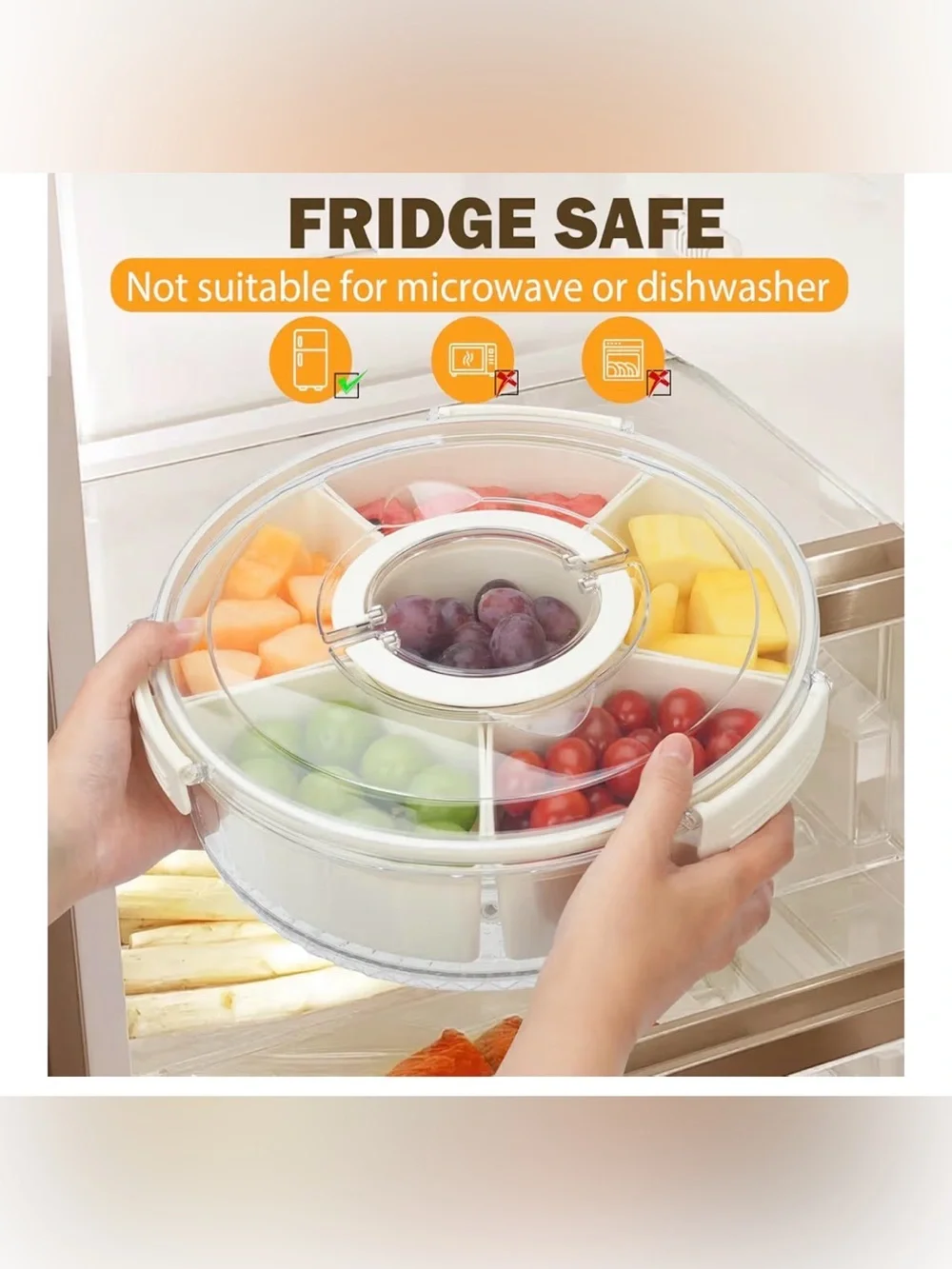 Rotating 6-Compartment Snack Server